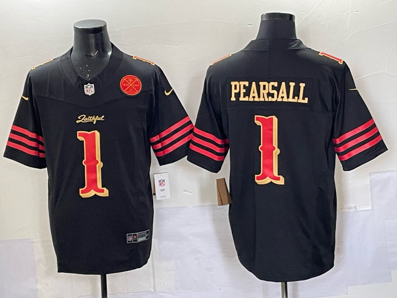 Men San Francisco 49ers #1 Pearsall black Limited Nike NFL 2025 Jersey 006